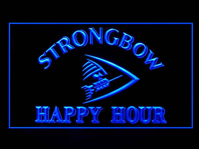Strongbow Arrow HAPPY HOUR Beer Neon Light Sign
